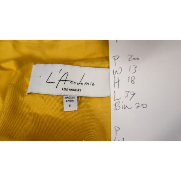 L'ACADEMIE 'Nichole' Mustard Yellow Long Sleeve Ruched Mini Dress SMALL - Picture 15 of 15